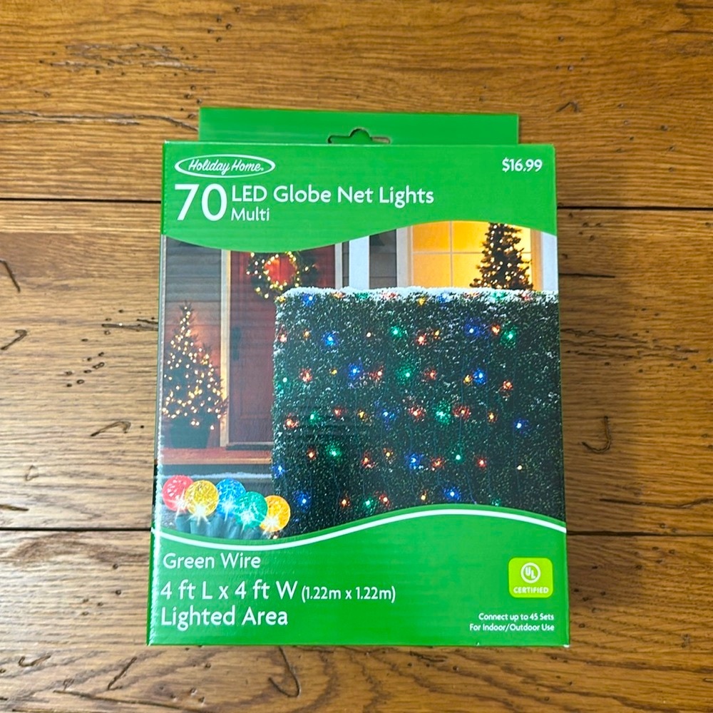 Net Lights - 70 LED Globe Net Lights Multi by Holiday Home NWT 4’ x 4’